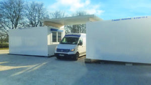 , Heinkel Modulbau , Heinkel Modulbau stellt in nur fünf Tagen Mietcontainer für Corona-Test-Drive-ins in Ulm und Ehingen, Heinkel Modulbau